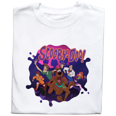 Koszulka z Nadrukiem Scooby-Doo | Kudłaty, Daphne, Fred i Velma – Bajka Cartoon