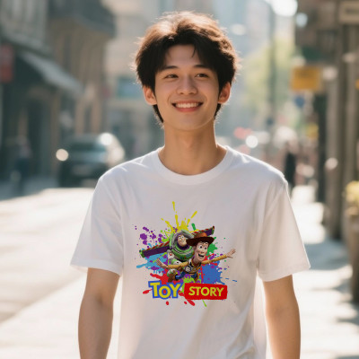 Koszulka z Nadrukiem Toy Story | Buzz Astral i Woody – Bajka Cartoon