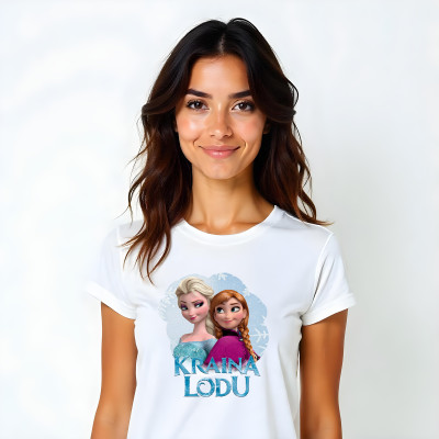 Koszulka z Nadrukiem Kraina Lodu | Elsa i Anna