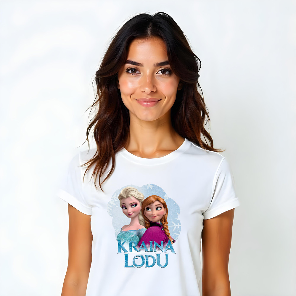 Koszulka z Nadrukiem Kraina Lodu | Elsa i Anna