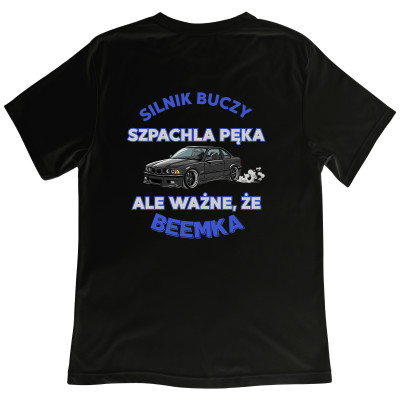 Koszulka z Nadrukiem Silnik BMW | Buczy Beemka – Samochód i Hobby