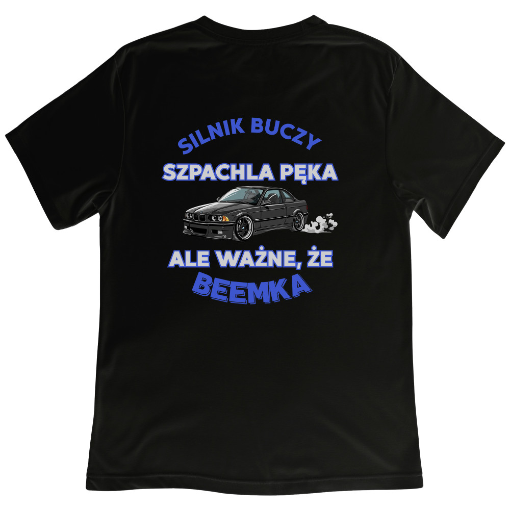 Koszulka z Nadrukiem Silnik BMW | Buczy Beemka – Samochód i Hobby