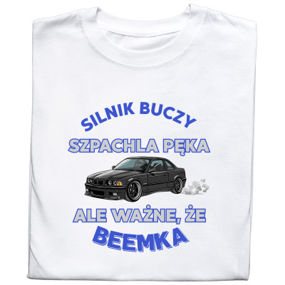 Koszulka z Nadrukiem Silnik BMW | Buczy Beemka – Samochód i Hobby