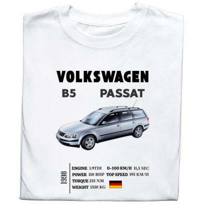 Koszulka z Nadrukiem Volkswagen B5 Passat | Samochód i Motoryzacyjne Hobby