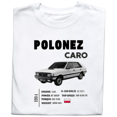 Koszulka z Nadrukiem Polonez Caro | Samochód i Motoryzacyjne Hobby