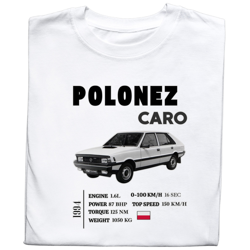 Koszulka z Nadrukiem Polonez Caro | Samochód i Motoryzacyjne Hobby