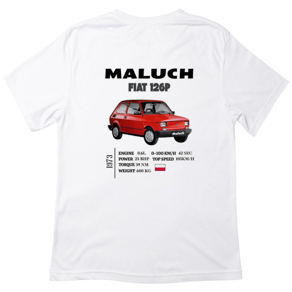 Koszulka z Nadrukiem Maluch | Fiat 126p – Samochód i Motoryzacyjne Hobby