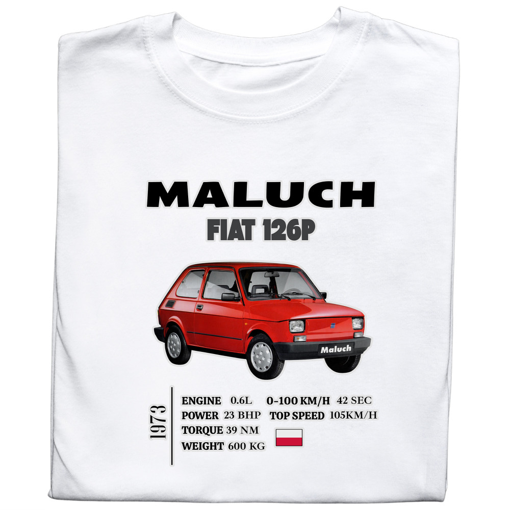 Koszulka z Nadrukiem Maluch | Fiat 126p – Samochód i Motoryzacyjne Hobby