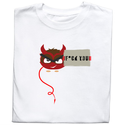 Koszulka z Nadrukiem Diabeł | Devil F*ck You Meme – Śmieszna Emotka