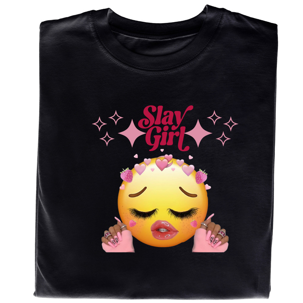 Koszulka z Nadrukiem Slay Girl | Meme Emotka – Śmieszna Grafika