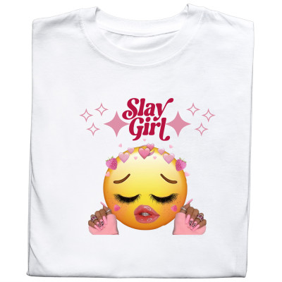 Koszulka z Nadrukiem Slay Girl | Meme Emotka – Śmieszna Grafika