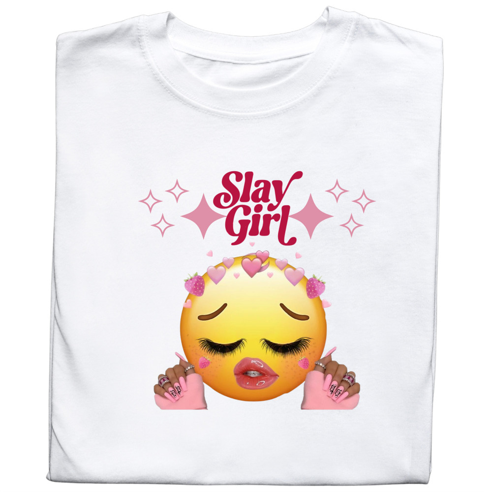 Koszulka z Nadrukiem Slay Girl | Meme Emotka – Śmieszna Grafika
