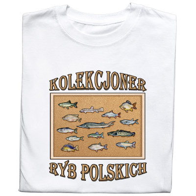 Koszulka z Nadrukiem | Kolekcjoner Ryb Polskich – Wędkarstwo i Hobby Wędkarza