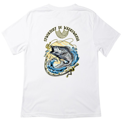 Koszulka z Nadrukiem Karp | Stworzony Do Wędkowania – Ryby i Hobby Wędkarza