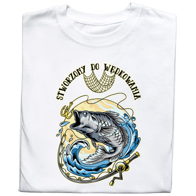 Koszulka z Nadrukiem Karp | Stworzony Do Wędkowania – Ryby i Hobby Wędkarza