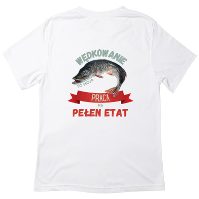 Koszulka z Nadrukiem Szczupak | Wędkarstwo – Moja Praca Na Pełen Etat