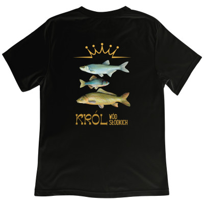 Koszulka z Nadrukiem Król Wód Słodkich | Wędkarstwo – Karp, Różanka, Ukleja