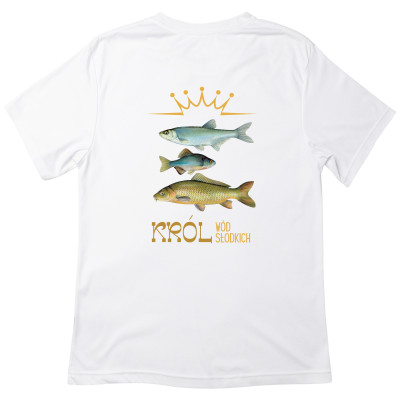 Koszulka z Nadrukiem Król Wód Słodkich | Wędkarstwo – Karp, Różanka, Ukleja