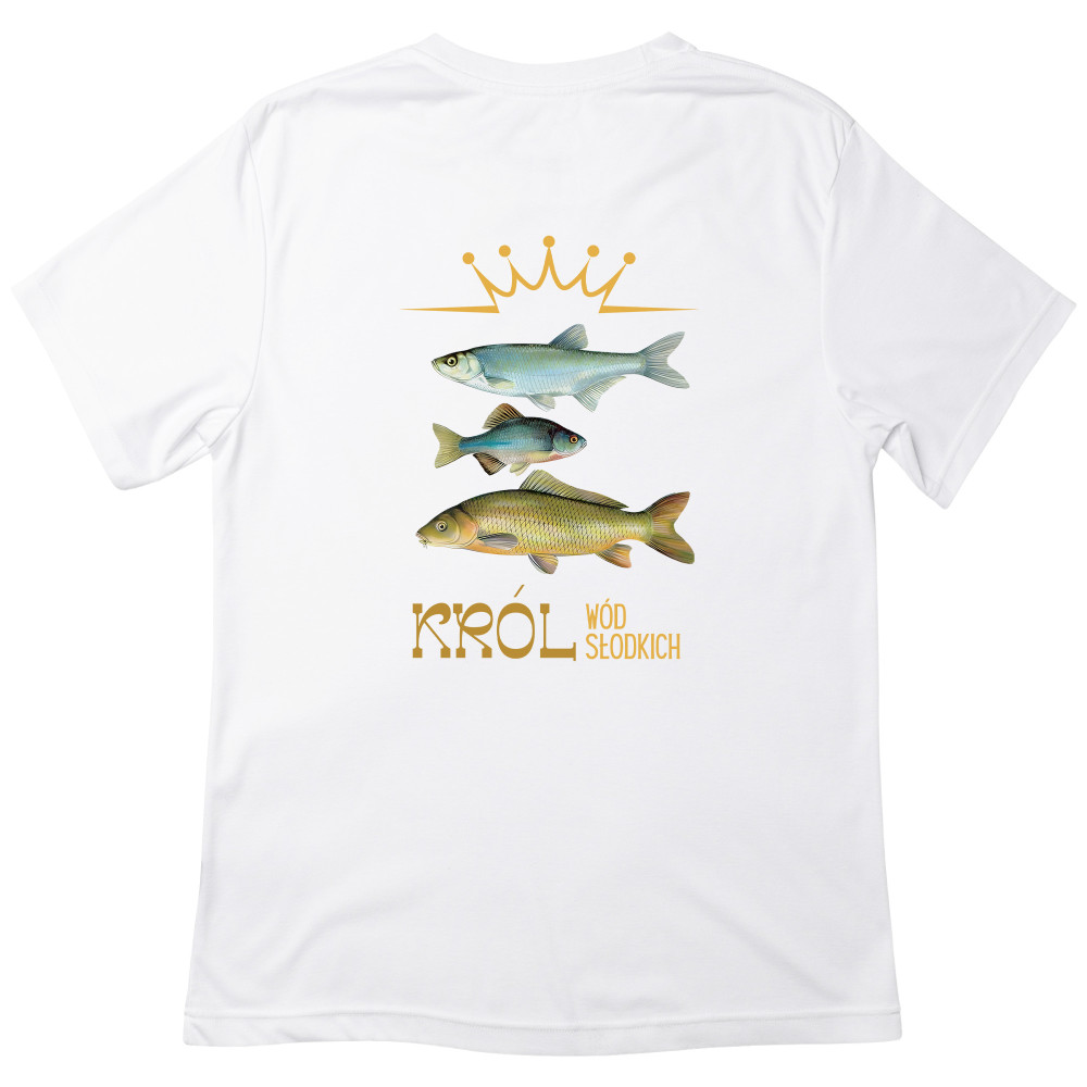 Koszulka z Nadrukiem Król Wód Słodkich | Wędkarstwo – Karp, Różanka, Ukleja
