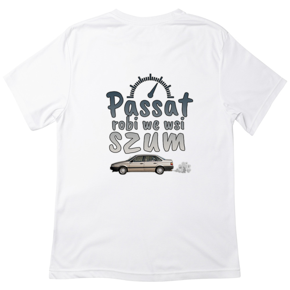 Koszulka z Nadrukiem Passat | Robi We Wsi Szum – Samochody i Hobby