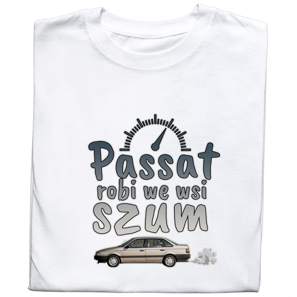 Koszulka z Nadrukiem Passat | Robi We Wsi Szum – Samochody i Hobby