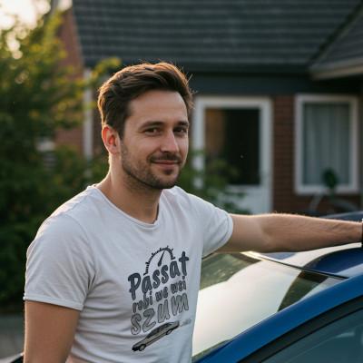 Koszulka z Nadrukiem Passat | Robi We Wsi Szum – Samochody i Hobby