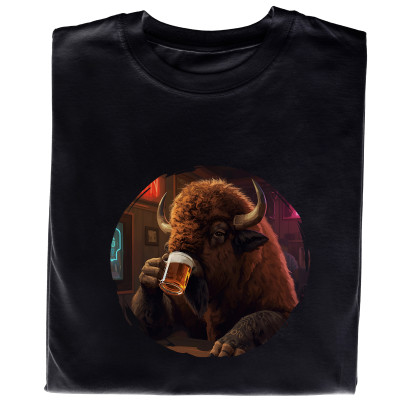 Koszulka z Nadrukiem Żubr Pijący Żubra