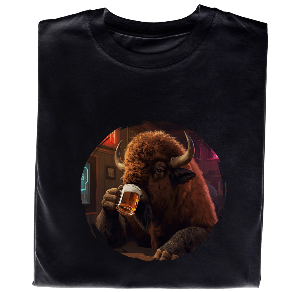 Koszulka z Nadrukiem Żubr Pijący Żubra