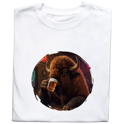 Koszulka z Nadrukiem Żubr Pijący Żubra