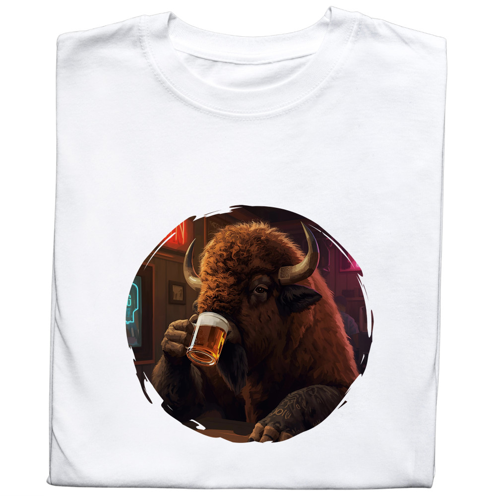 Koszulka z Nadrukiem Żubr Pijący Żubra