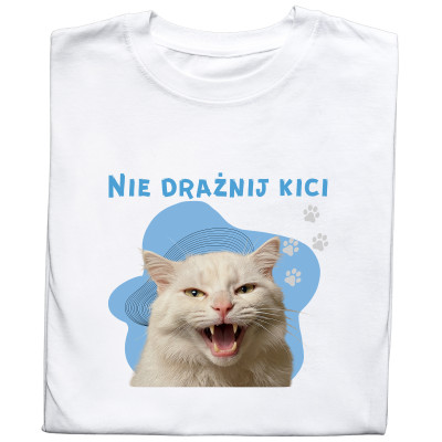 Koszulka z Nadrukiem Kot | Śmieszny Meme – Nie Drażnij Kici