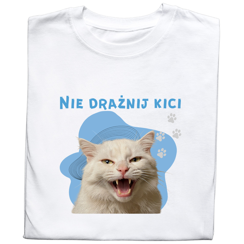 Koszulka z Nadrukiem Kot | Śmieszny Meme – Nie Drażnij Kici