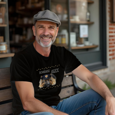 Koszulka z Nadrukiem Komisarz Alex | Śmieszna Koszulka z Psem