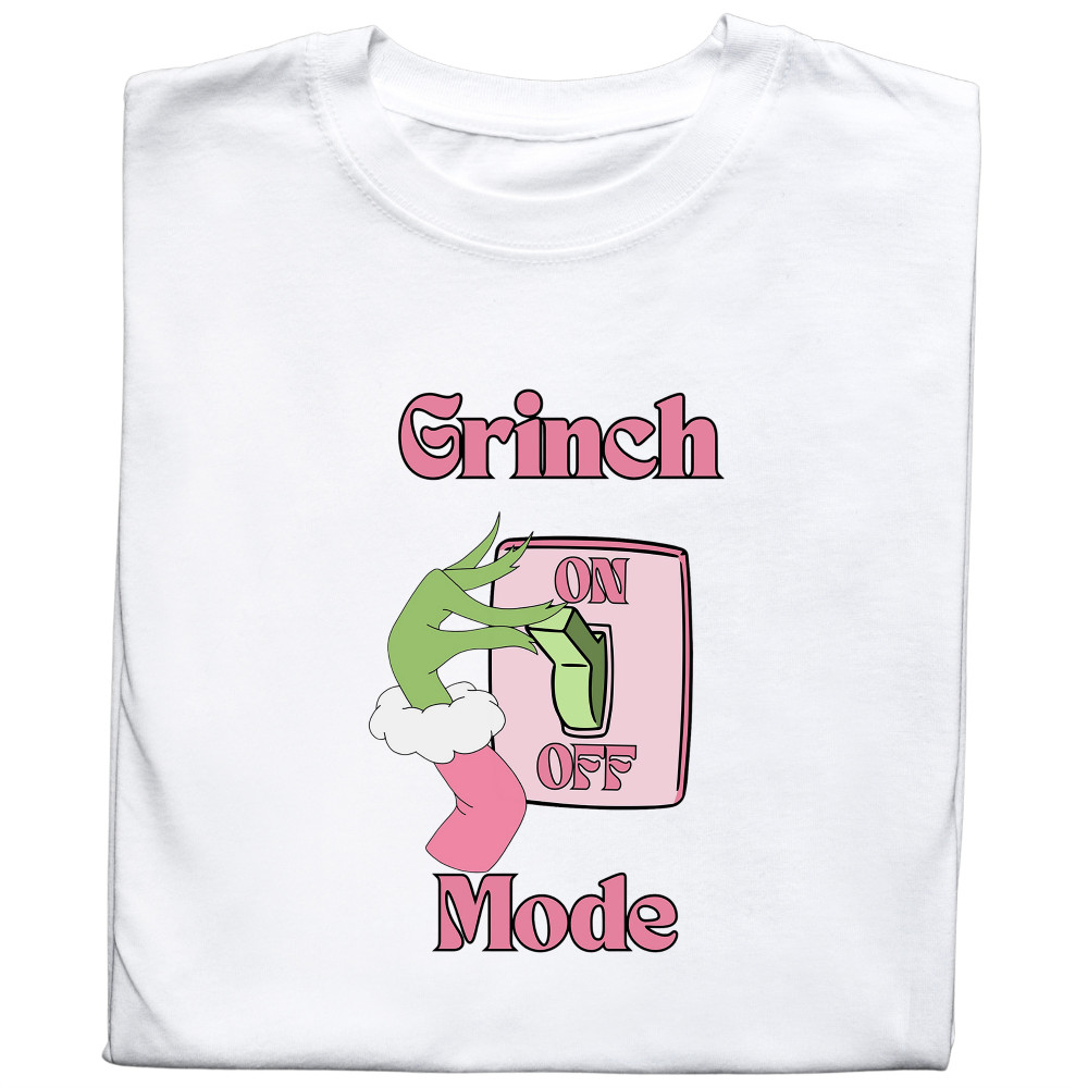 Koszulka z Nadrukiem Grinch Mode On | Świąteczny Prezent na Gwiazdkę