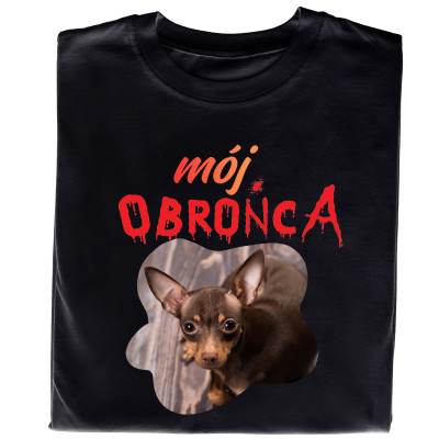 Koszulka z Nadrukiem Mój Obrońca | Personalizowane Zdjęcie Twojego Psa