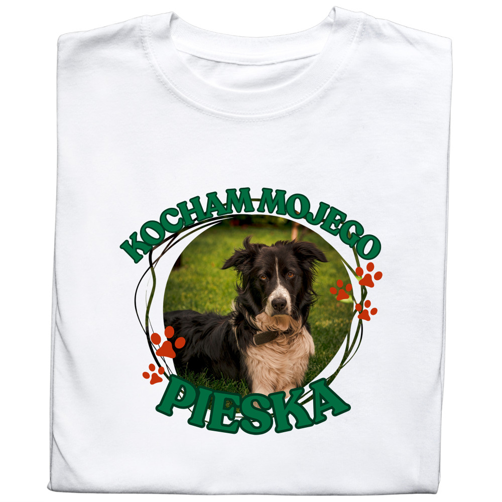 Koszulka z Nadrukiem Mój Obrońca | Personalizowane Zdjęcie Twojego Psa