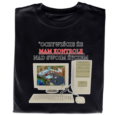 Koszulka z Nadrukiem Sims | Mem „Mam Kontrolę Nad Swoim Życiem” – Gra