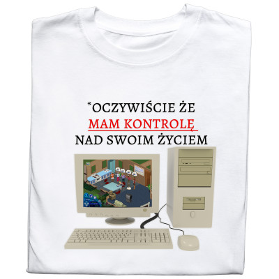 Koszulka z Nadrukiem Sims | Mem „Mam Kontrolę Nad Swoim Życiem” – Gra