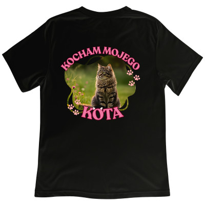 Koszulka z Nadrukiem – Zdjęcie Twojego Kota | „Kocham Mojego Kota”