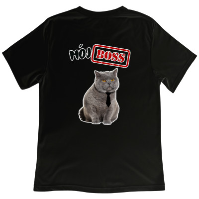 Koszulka z Nadrukiem „Mój Boss Kot” – Śmieszna, Humorystyczna | Idealny Prezent