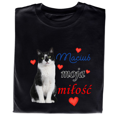 Koszulka z Nadrukiem – Zdjęcie Twojego Kota „Moja Miłość”