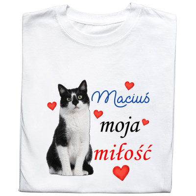 Koszulka z Nadrukiem – Zdjęcie Twojego Kota „Moja Miłość”