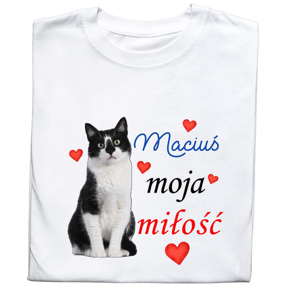 Koszulka z Nadrukiem – Zdjęcie Twojego Kota „Moja Miłość”