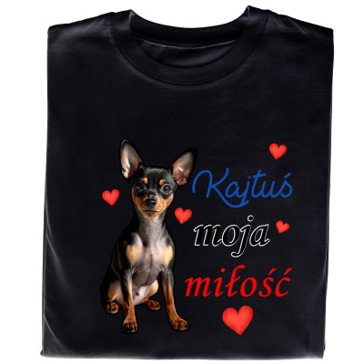 Koszulka z Nadrukiem – Zdjęcie Twojego Psa „Moja Miłość” | Dla Miłośników Psów