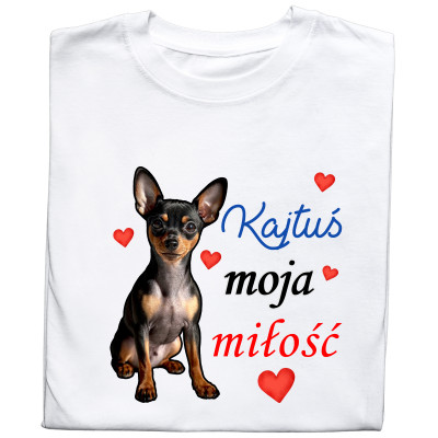 Koszulka z Nadrukiem – Zdjęcie Twojego Psa „Moja Miłość” | Dla Miłośników Psów