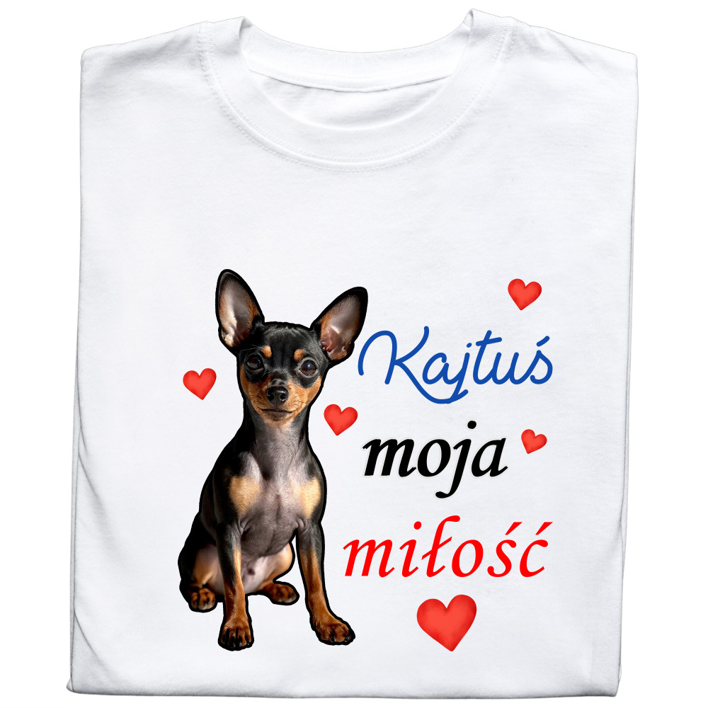 Koszulka z Nadrukiem – Zdjęcie Twojego Psa „Moja Miłość” | Dla Miłośników Psów