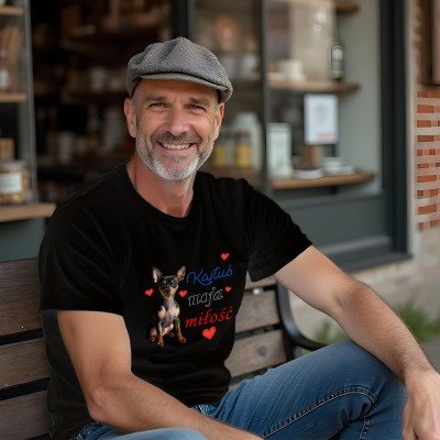 Koszulka z Nadrukiem – Zdjęcie Twojego Psa „Moja Miłość” | Dla Miłośników Psów