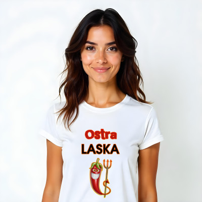 Koszulka z Nadrukiem „Ostra Laska” – Śmieszny Prezent na Walentynki i Urodziny