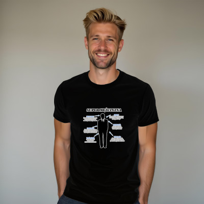 Koszulka z Nadrukiem „Super Mężczyzna” – Śmieszny Prezent na Walentynki i Inne Okazje