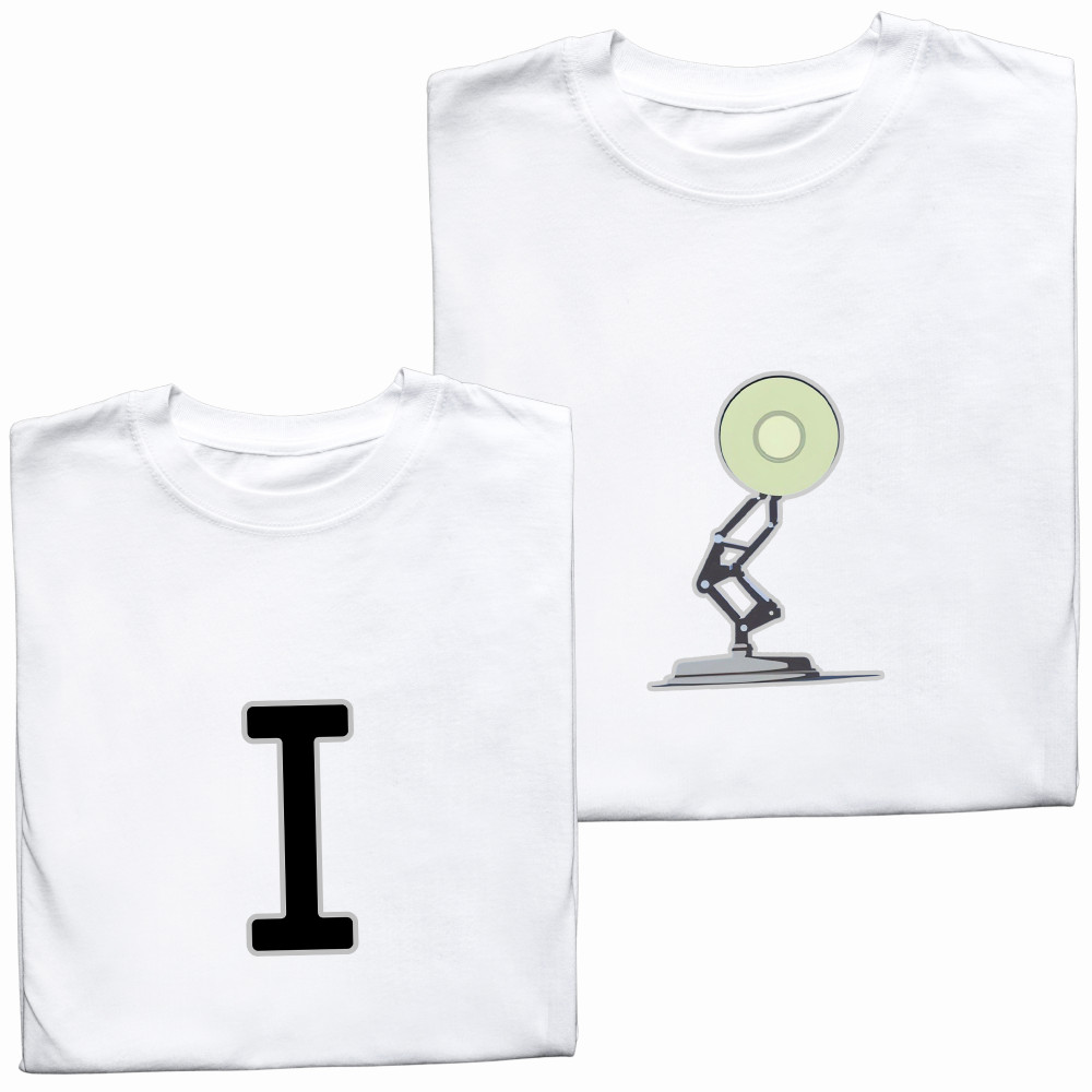 Koszulki dla Par – Lampa i Litera (Inspiracja Stylem Pixar) – Kreatywny Pomysł na Prezent